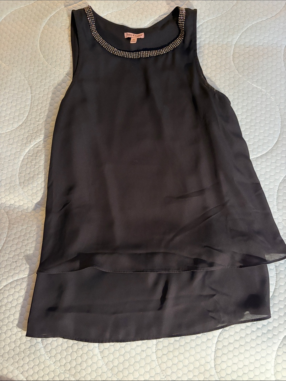 Juicy Couture Black Sleeveless Camisole with Beaded Neckline